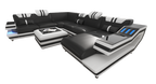 Aura U-Shape Leather Sectional Sofa with LED Light | Modern Designer Couch