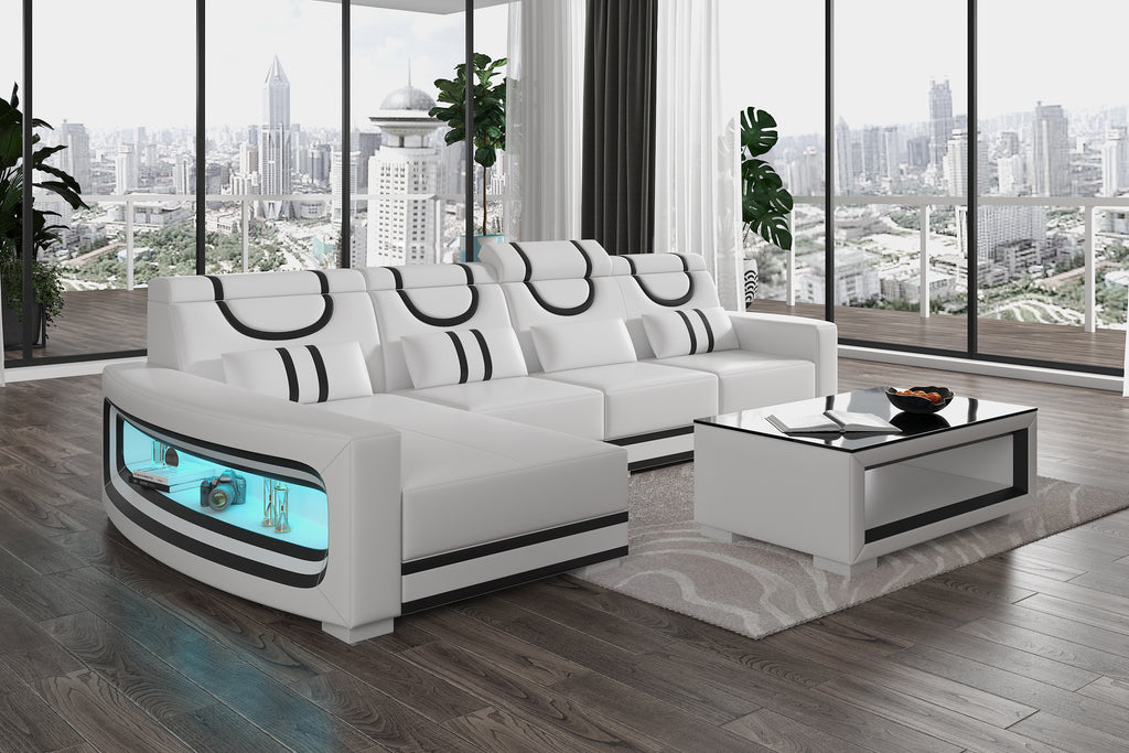 Luca Modern L Shape Sectional with LED Light