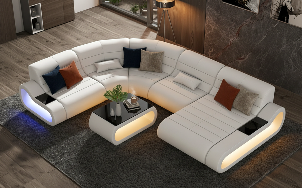 Catina-Leather-Curve-Shape-Sectional-Evening-Ambiance