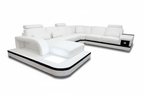 Everly Leather Sectional with LED Lights