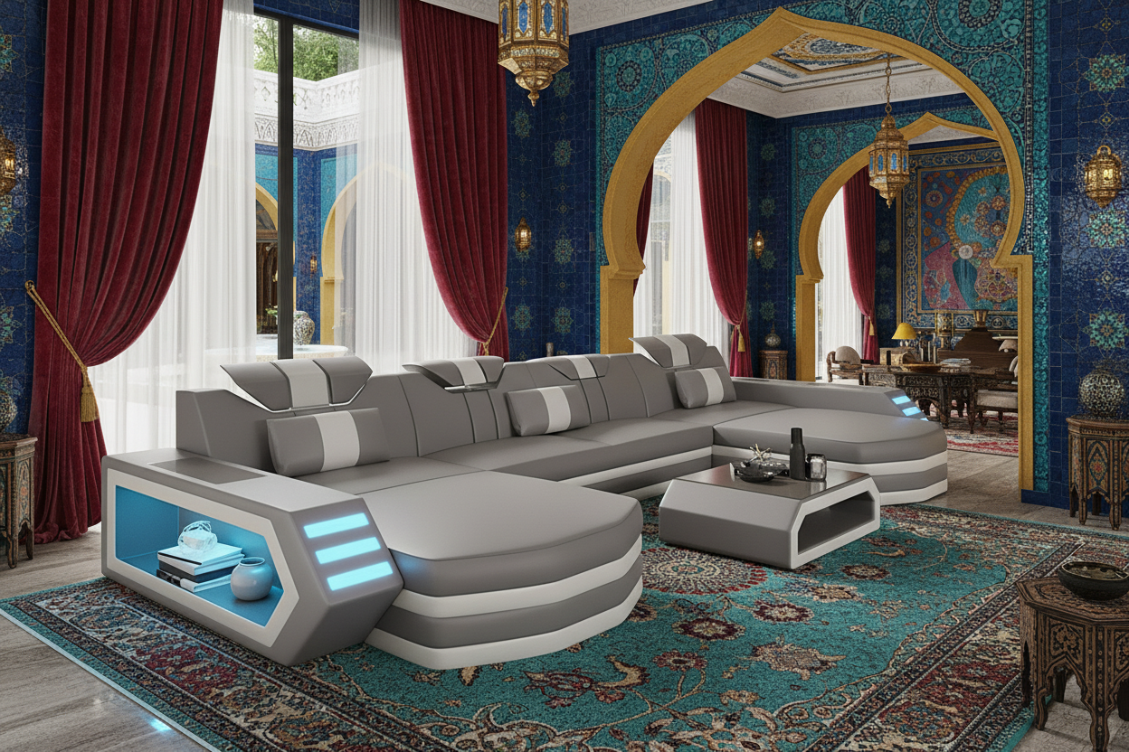 Light grey white Moroccan