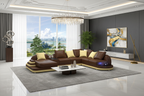 Lillian Modern Leather Sectional with Console