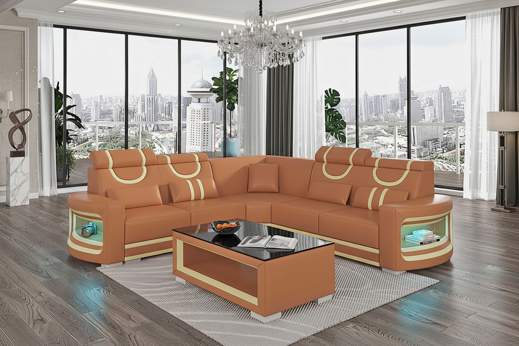 Luca Modern Corner Sectional with LED Light