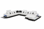 Mequon Large Leather Sectional with LED Lights