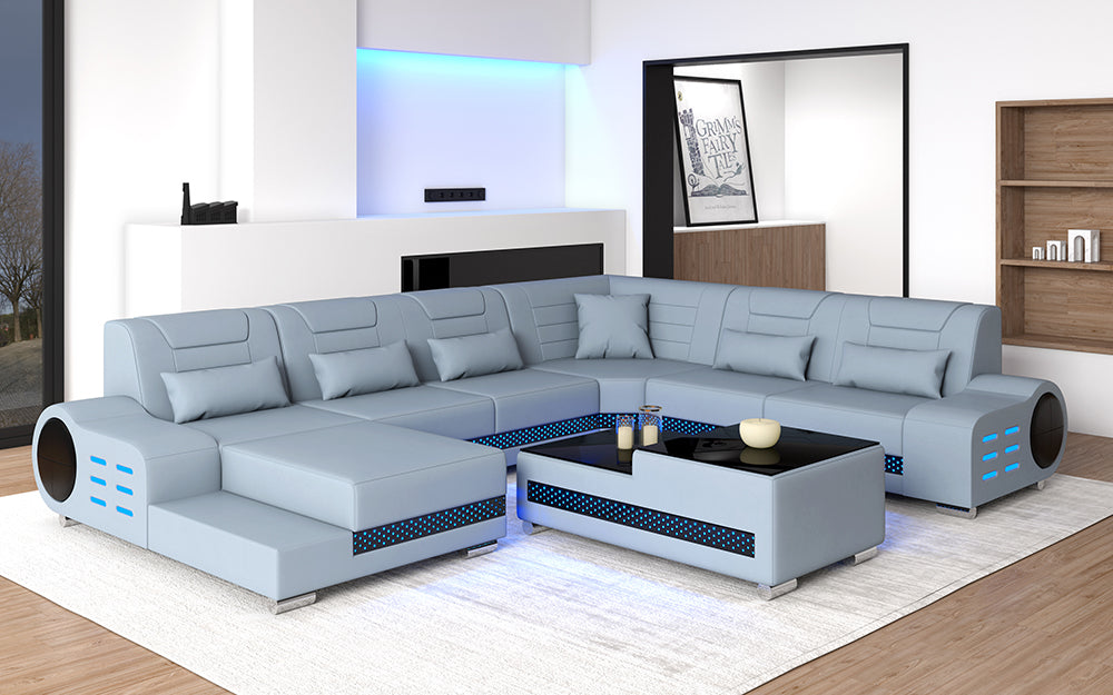 Elliot Modern Leather Sectional